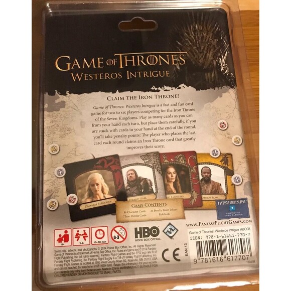 Game Of Thrones Westeros Intrigue Card Game Fantasy Flight New Sealed 2 6 Player - Picture 3 of 3